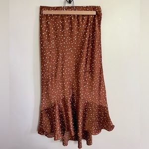 AF midi slip skirt, medium, rust pattern